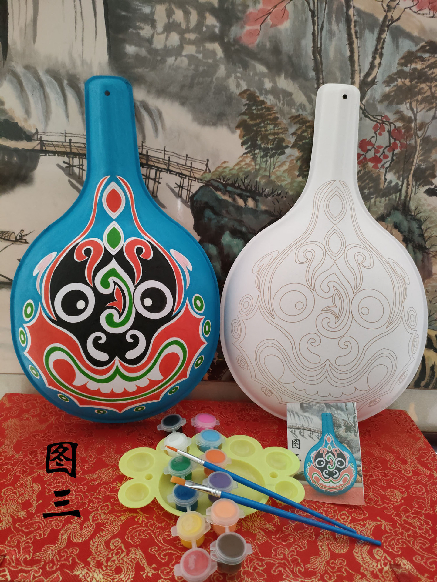 Mask Blank Painting Graffiti Kindergarten Children's Hand-Drawn Peking Opera Face Mask DIY Mask Blank Painting Graffiti