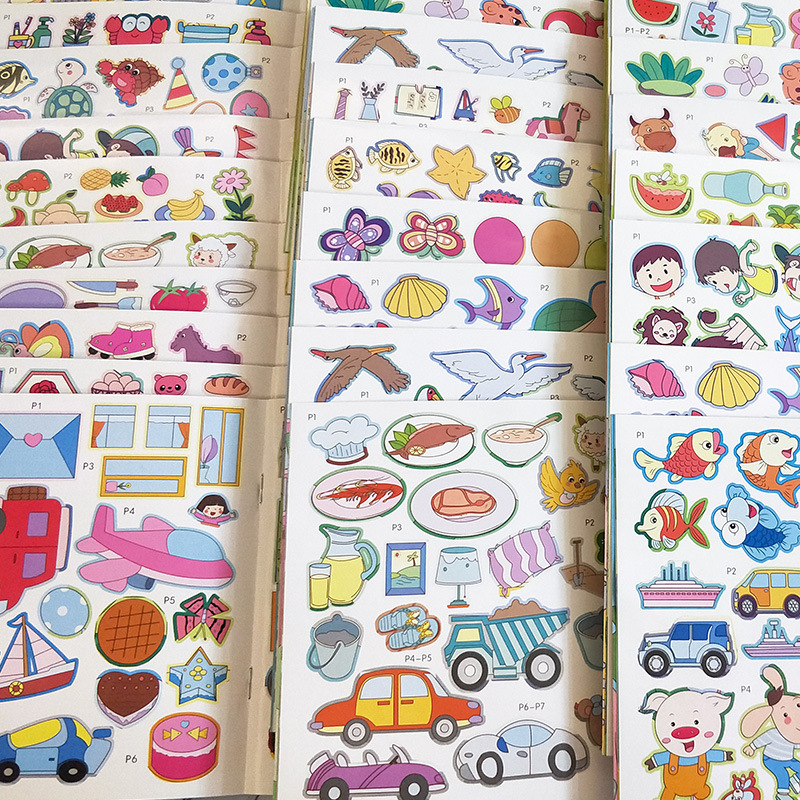 Children's concentration training sticker book cartoon Enlightenment stickers 0-3-4-5-6 years old early education educational stickers