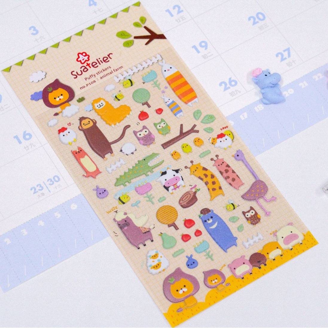 Manufacturer Customized Stereo Sponge Bubble Stickers Kidsren's Stickers Ins Stickers Gifts 3D Small Animal Cartoon Pvc Sticker Cards