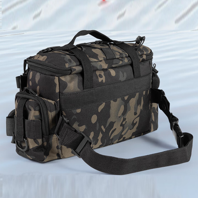 Large capacity outdoor fishing bag camouflage multi-functional fishing gear bag shoulder portable large capacity waterproof accessories bag