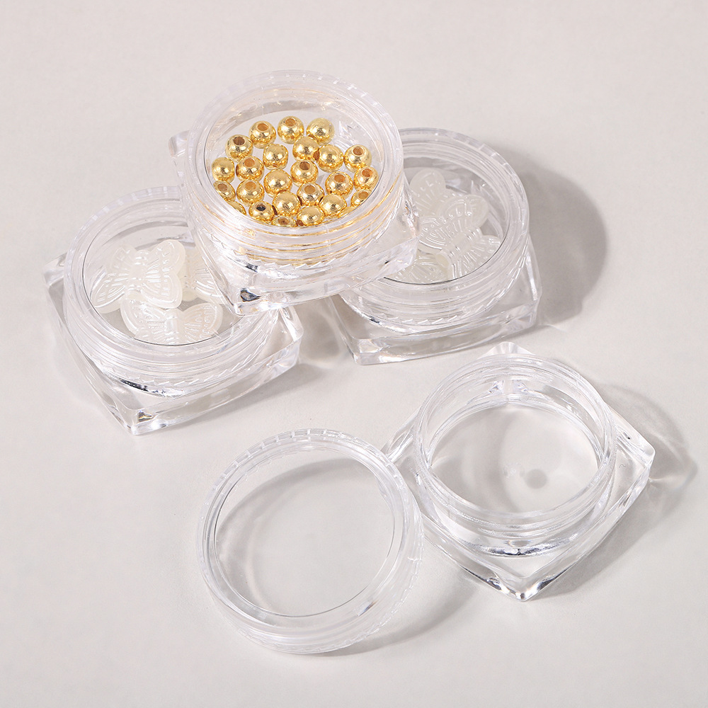 New Trendyy Manicure Tools Transparent Round Box Niche Square Packaging Box Retro Style Nail Chip Accessories Box