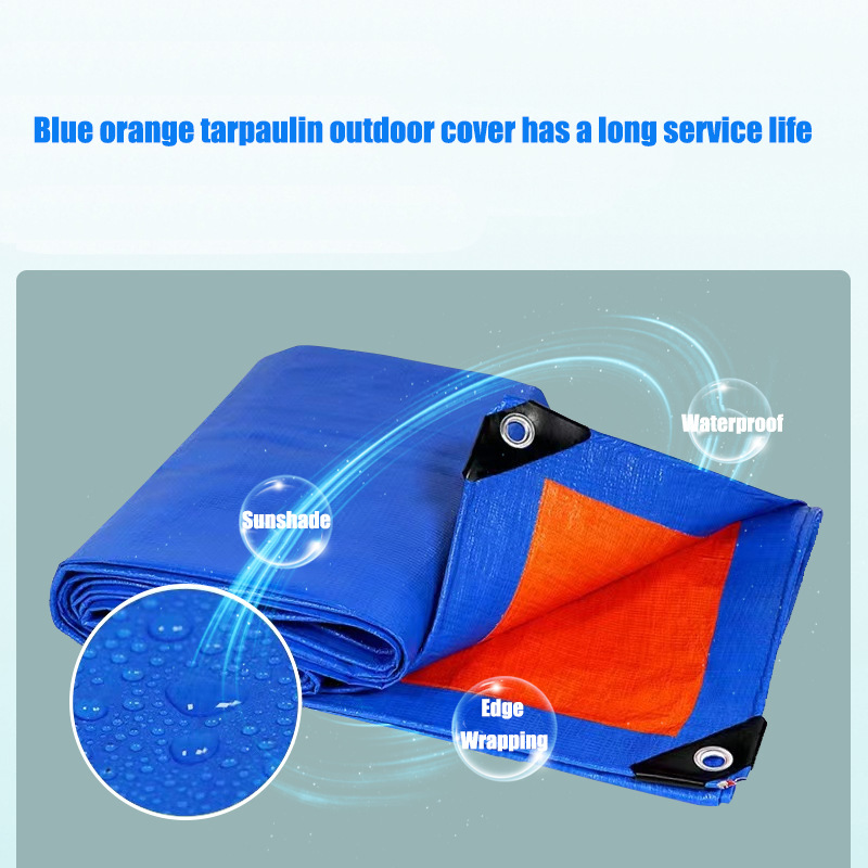 Rainproof Tarpaulin Manufacturer Cross-Border Rainproof Cloth Thickeneded Sunshade Cloth Sun Protection Yard Cover Cloth Wear-Resistant Pe Waterproof Cloth