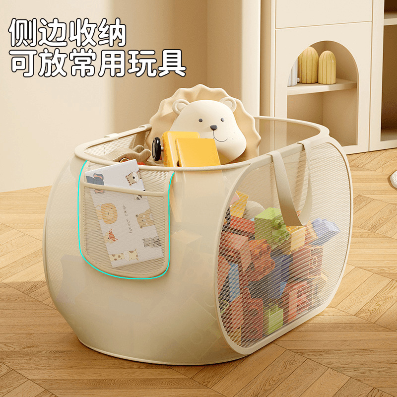 Cross-border Dirty Clothes Basket Foldable Dirty Clothes Basket Household Storage Basket Mesh Storage Basket Clothes Toy Portable Storage Basket
