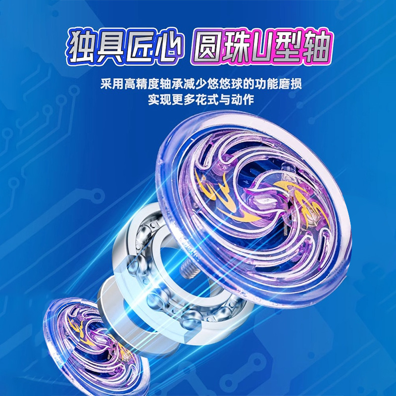 Metal yo-yo children's luminous yo-yo automatic recycling boy alloy fall-resistant 61 section gift toy