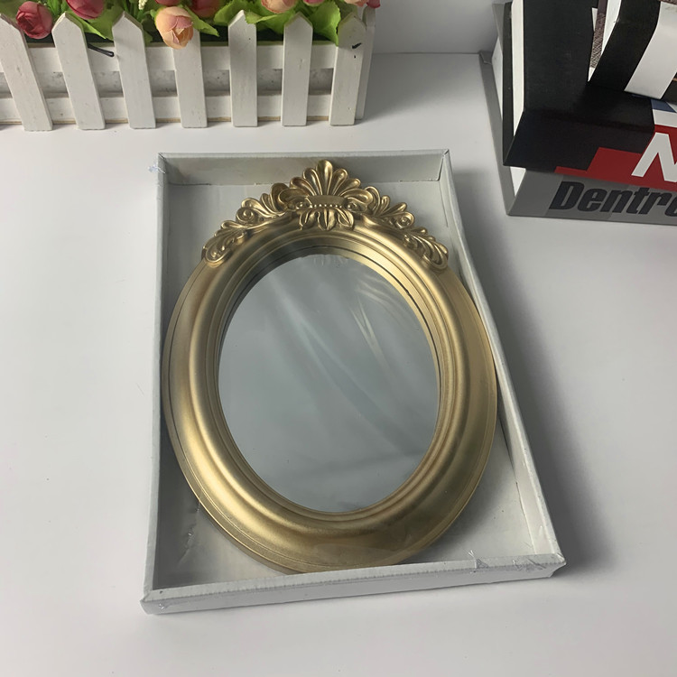 Bronze retro table mirror decorative mirror cosmetic mirror plastic PP cross-border Amazon Middle East foreign trade