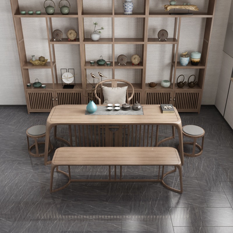 New Chinese Style Solid Wood Tea Table and Chair Combination Zen Tea Table Tea Table Kung Fu Tea Art Table Hotel Tea House Furniture