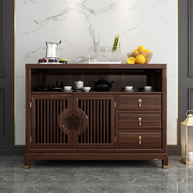Новый китайский стиль, тумба из массива дерева, современный легкий роскошный шкаф, напольный, высококачественный, из черного дерева, винный шкаф, чайный шкаф
