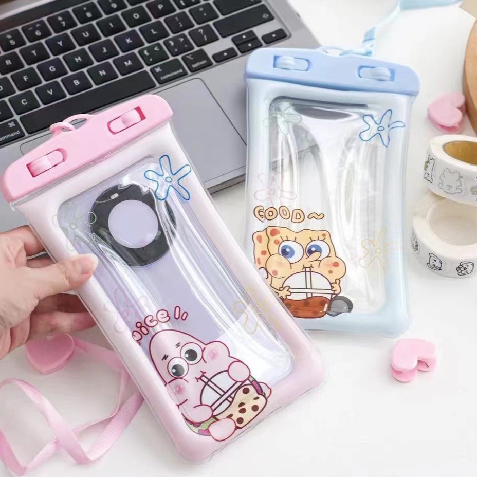 Милый водонепроницаемый чехол для телефона с мультяшным дизайном, совместимый с сенсорным экраном для плавания и рафтинга