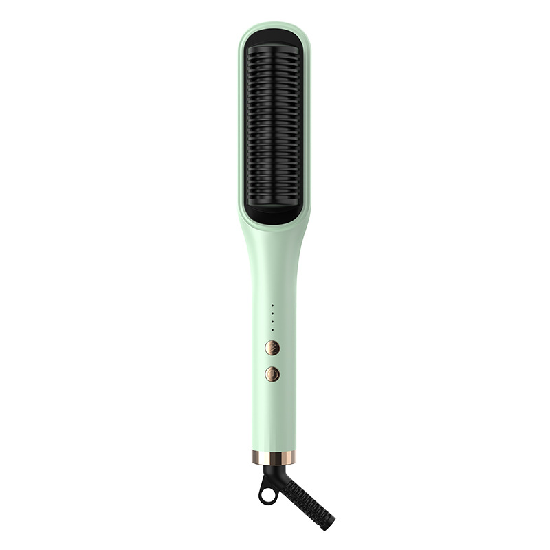 Portable Hair Straightening Comb, Negative Ion Hair Straightener, Dual-Use for Straightening and Curling, Electric Heating Curling Iron for Cross-Border Sales