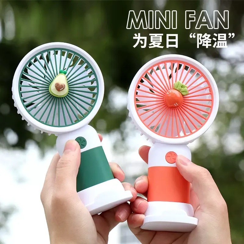 Children's Handheld Small Fan Student Gift Portable Cartoon Mini Portable Charging Small Desktop Electric Fan