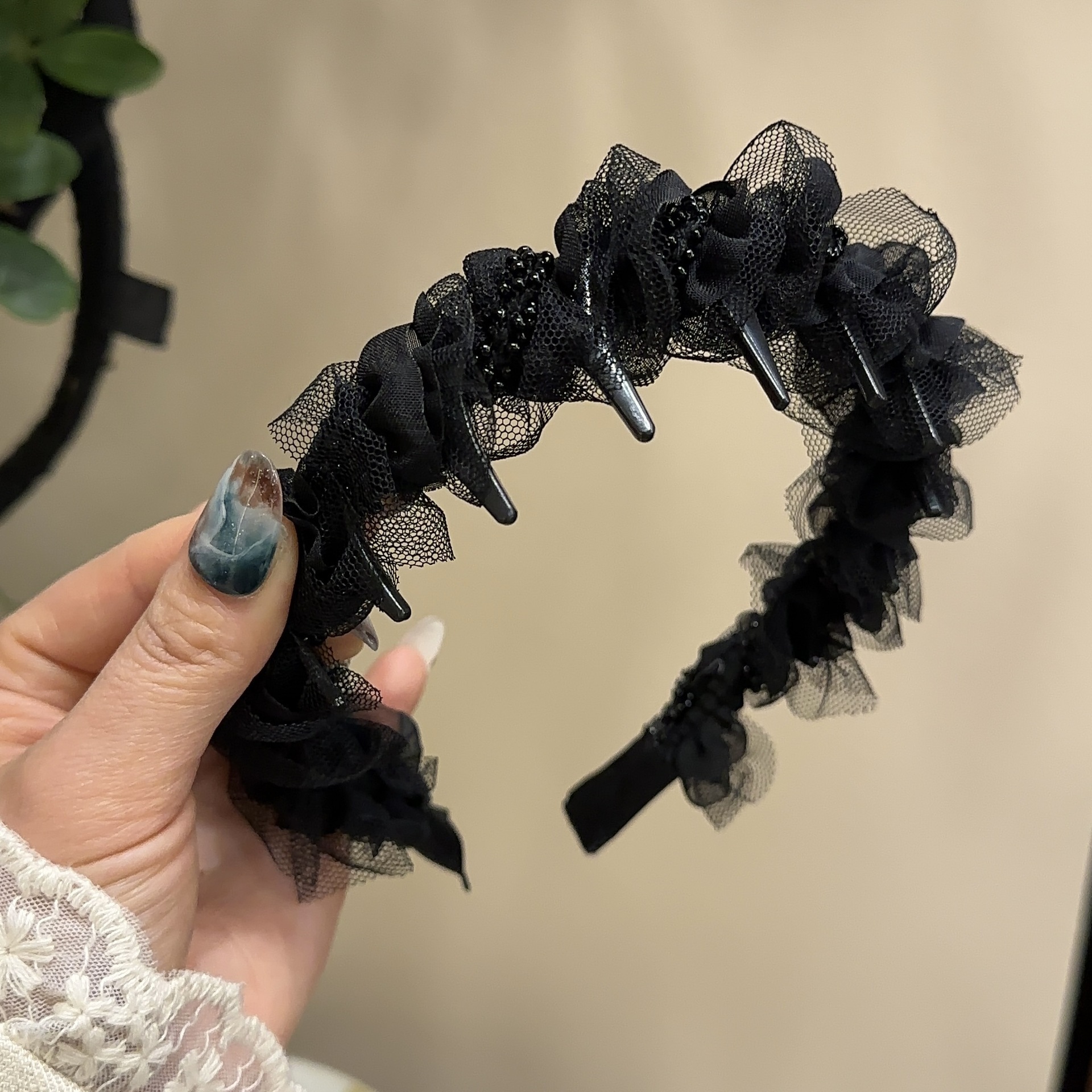 Korean-Style Pleated Wrap-Around Gauze Hairband for Taming Stray Hair, Summer Face-Washing, Outdoor Non-Slip Headband, Super Fairy-Like