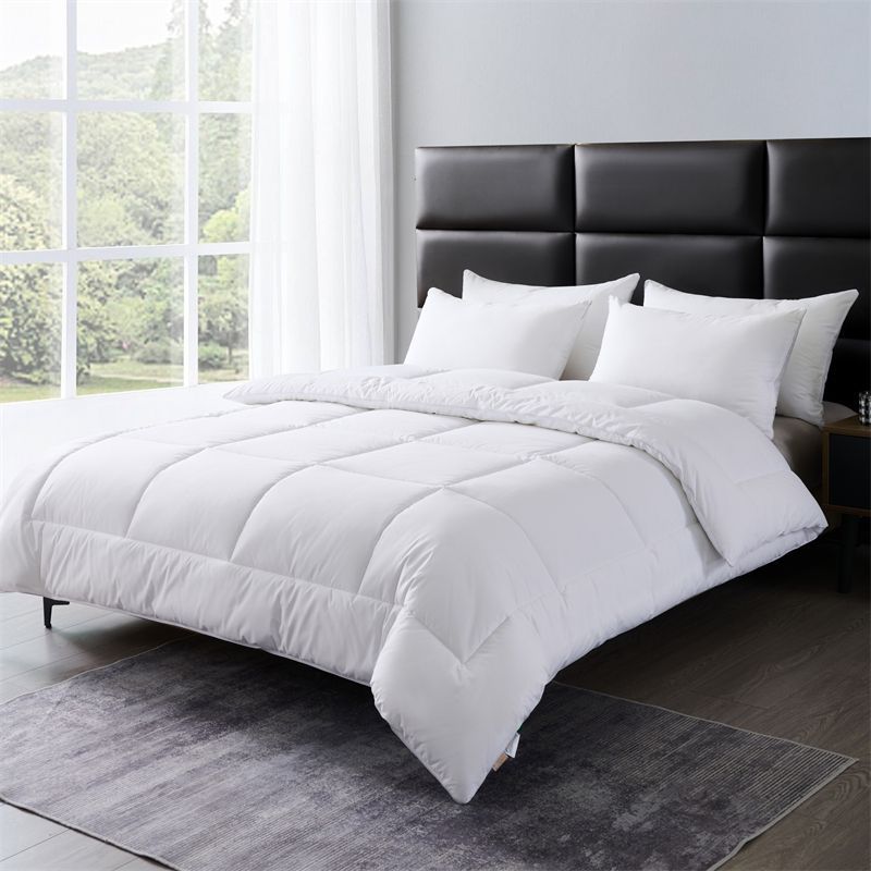 Двуспальный отельный пуховик, полностью белый, из хлопка, чисто белый, с наполнителем из хлопка
