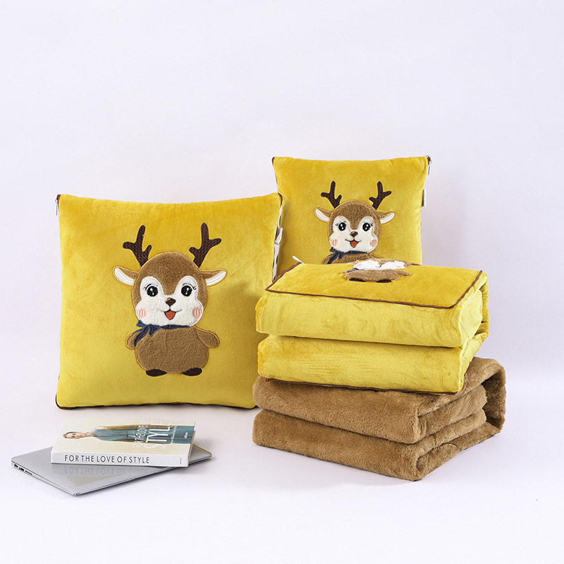 Утолщенная складная подушка, двухсторонняя, зимний плед из кораллового флиса