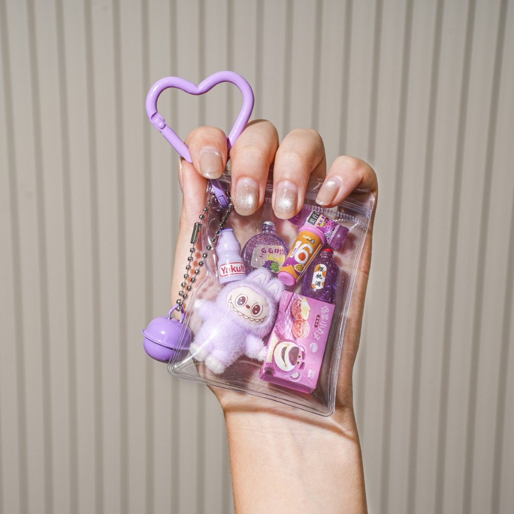 Оригинальный флокированный мини Labubu милые малыши сумка для прогулок школьная сумка подвеска милый брелок гашапон сумка