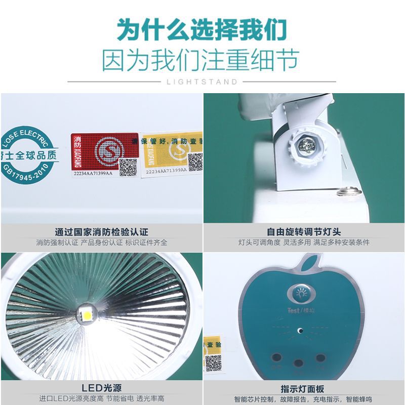 Lauer fire emergency light evacuation emergency lighting double head lamp wall-mounted double head emergency high-brightness fire lighting lamp