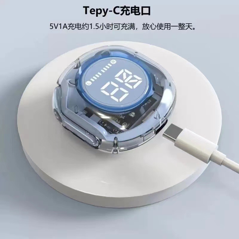 New people enjoy transparent digital display Bluetooth headset in-ear digital display long endurance transparent 2 2 generation noise reduction universal