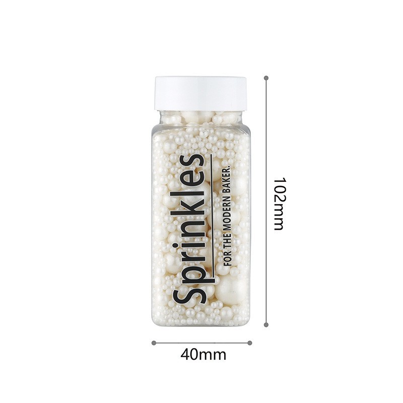 White sugar beads cake decoration pearl sugar ice cream baking decoration candy size mixed edible bottled commercial