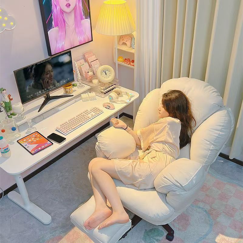 Lazy Computer Chair Comfortable Sedentary Home Computer Sofa Chair Bedroom Desk Chair Backrest Chair Reclining Office Chair