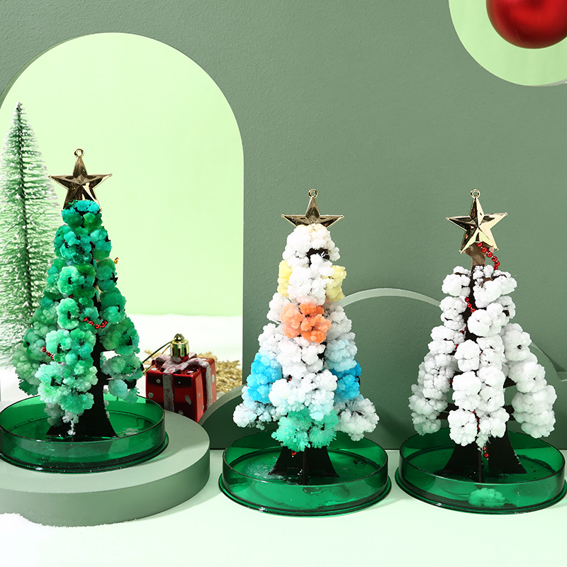 Paper Tree Blossoms Children's Christmas Toys Will Bloom Snowflakes Magic Watering Crystal Trees Scientific Experiments Christmas Trees