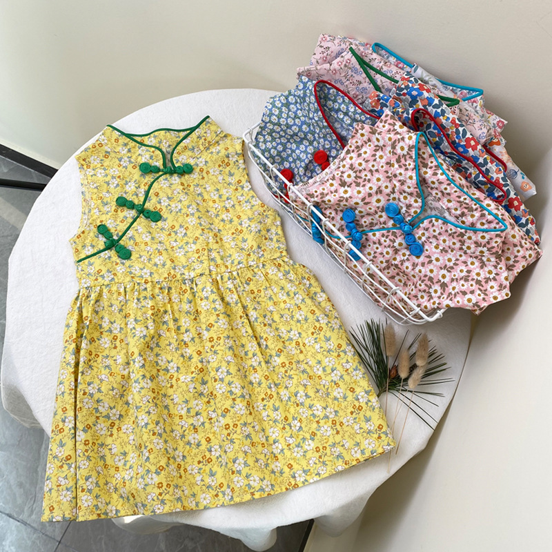 2023 New Dress Children's Hanfu Elegant Tang Dress Ethnic Children's Clothing Children's Princess Dress Girls' Cheongsam