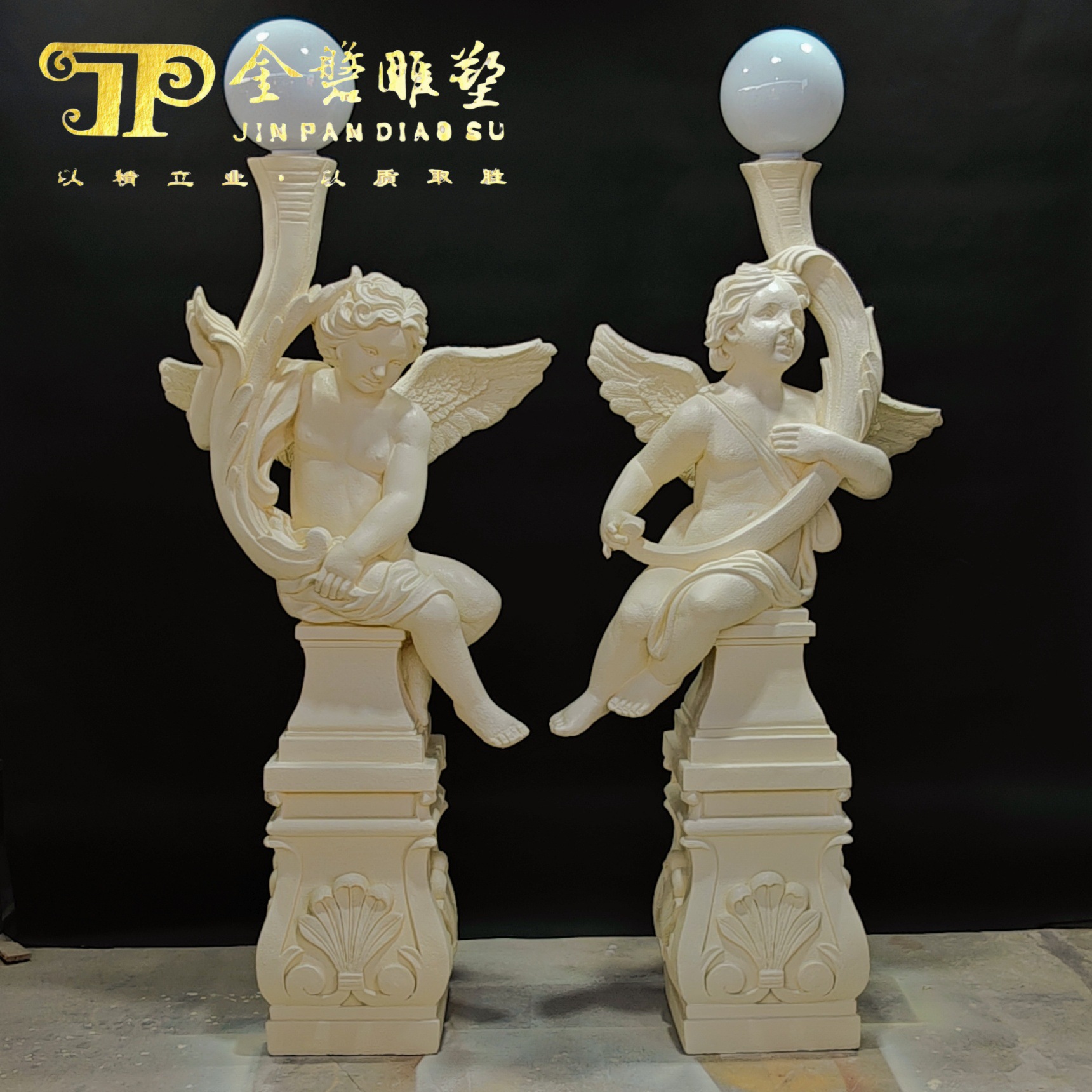 European-Style Western Character Music Little Angel Doll Sculpture Floor-Standing Character Ornament Decoration Lobby Landscaping Home