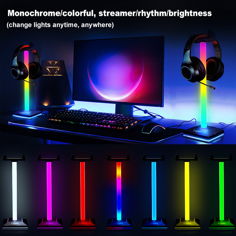 Desktop Atmosphere Light Headphone Stand Colorful 2811 Built-in IC E-sports Atmosphere Light Touch Model