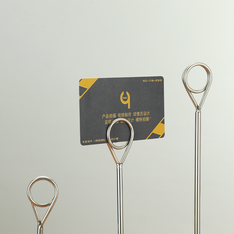 Stainless Steel Plate Rack Round Hotel Seat Card Desk Number Plate Price Dining Table Card Menu Clip Number Clip Wedding Sign
