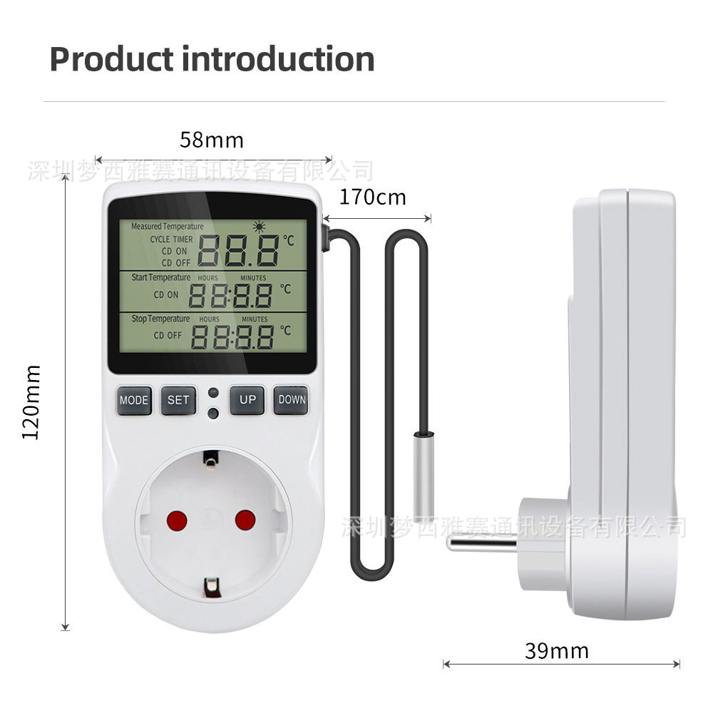 Intelligent temperature control socket temperature switch countdown switch socket temperature controller