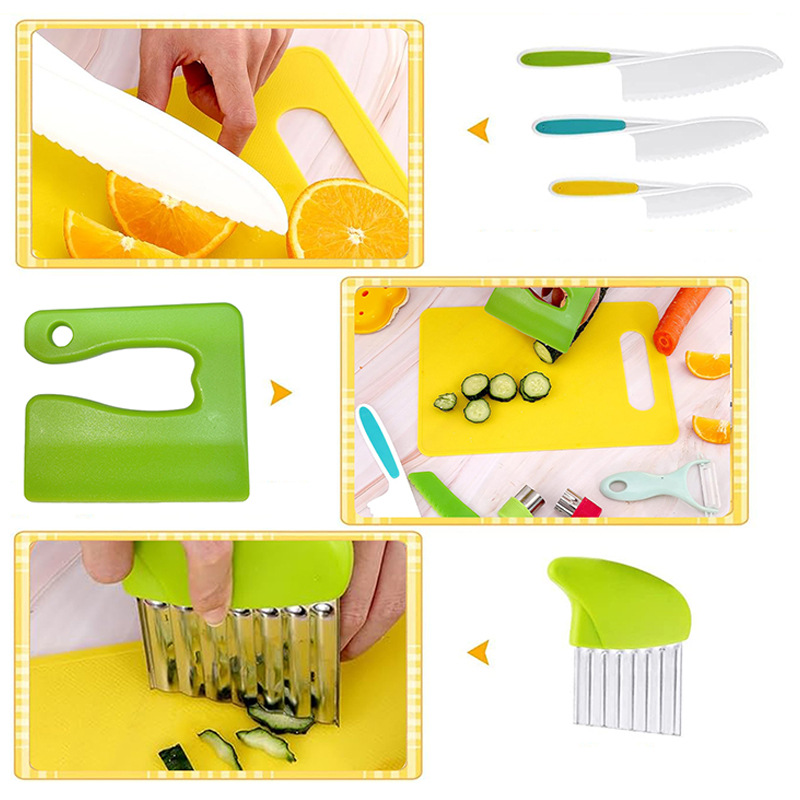 Amazon 28-piece children's safety knife suit gloves cutting board potato cut vegetables plastic children's kitchen suit