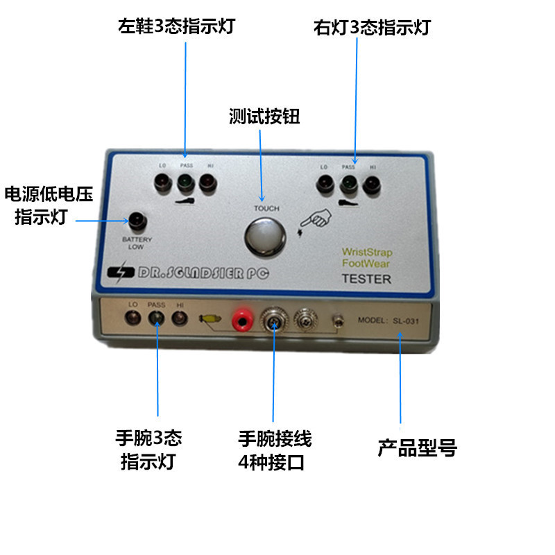 SL-031 feet human body electrostatic comprehensive tester ESD anti-static detector bracelet anti-static footwear