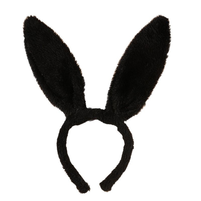 B0141 Easter Christmas Stuffed Rabbit Headband Halloween Day Party Nightclub with Wire Rabbit Ears Headband