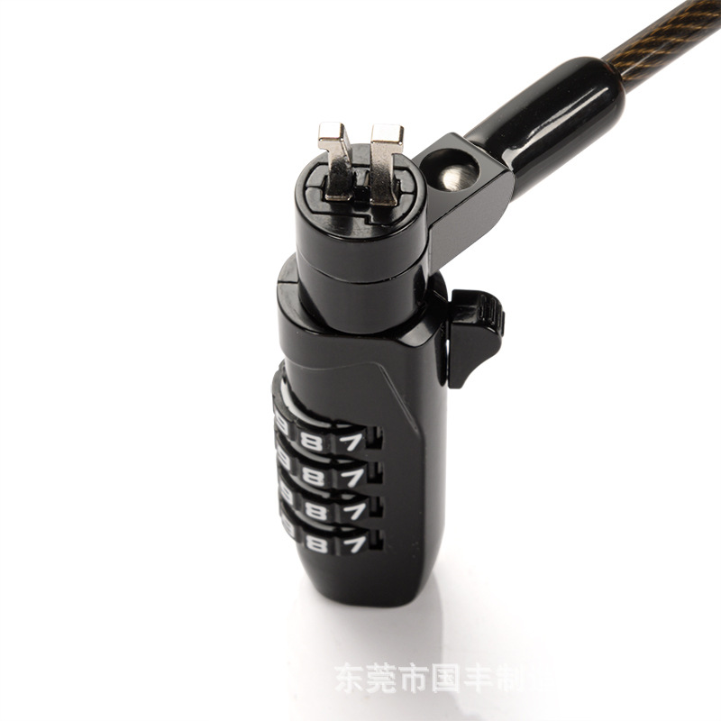 Manufacturer Wholesale 6*2.5 Keyhole Laptop Lock Tablet Anti-Theft Password Lock Steel Cable Computer Lock