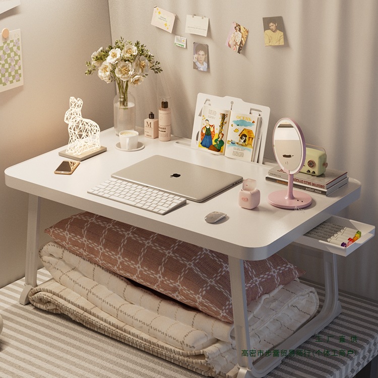 Кремовый стиль, маленький стол, складной стол для студентов, подставка для ноутбука в общежитии, стол для чтения книг