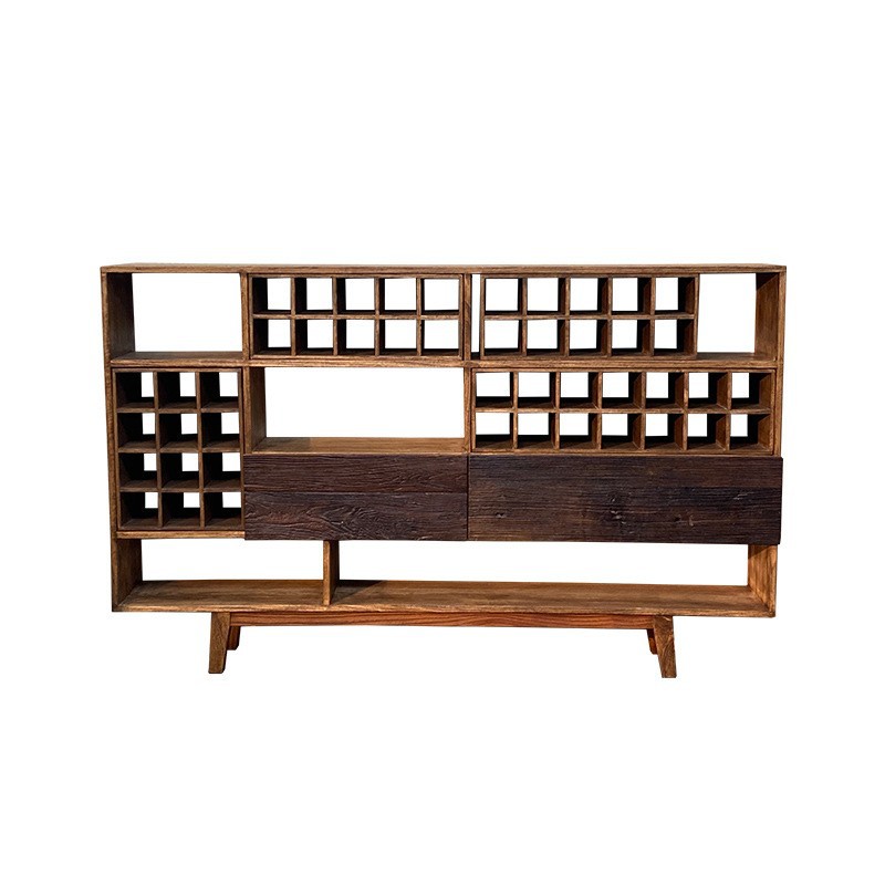 Chinese-style Sideboard Old Elmwood Style Solid Wood Tea Cabinet Vintage Storage Rack Old Antique Rack Tea Room Storage Rack