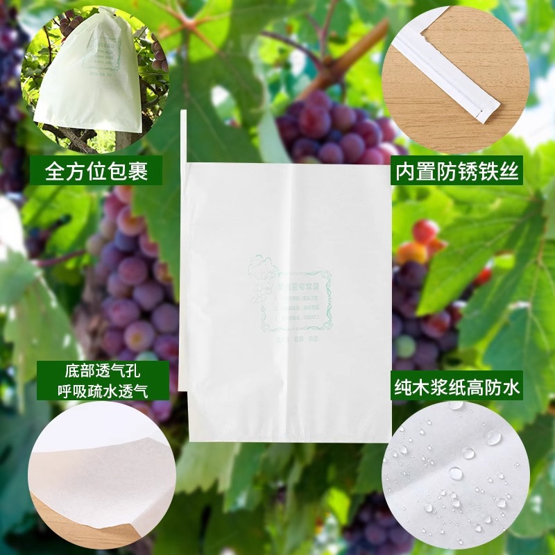 Special Bag for Bagging Grapes, Insect-Proof and Bird-Proof Fruit Waterproof Rain Cover, Bag for Grapes, Lotus Mist Protective Paper Bag