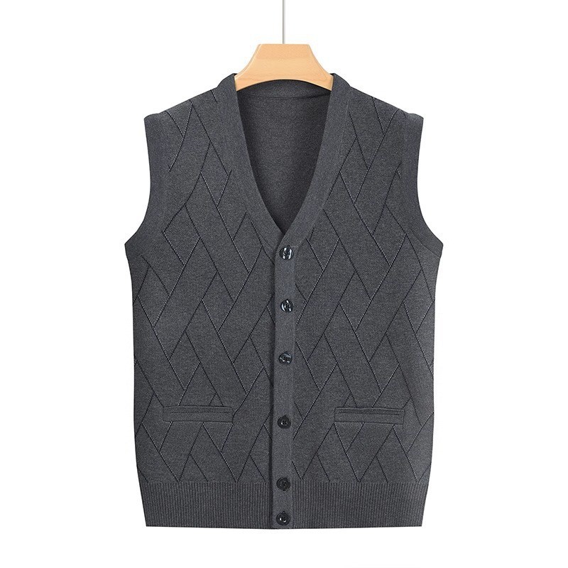 Фабричная одежда для мужчин среднего и пожилого возраста кардиган для дедушки трикотажный жилет осенний жилет