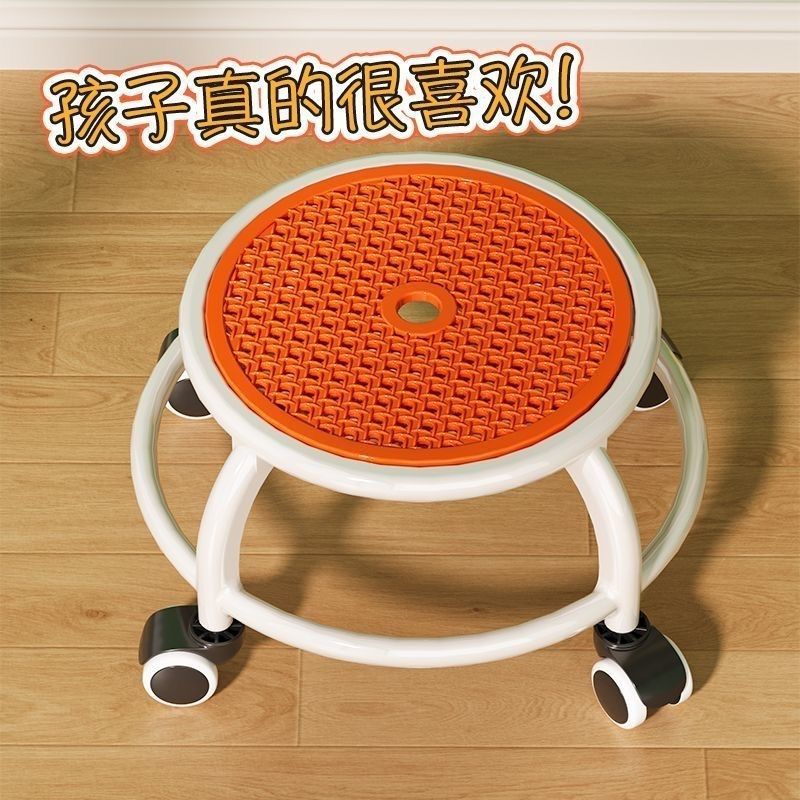 Summer cool surface pulley small low stool universal wheel home cleaning nail art foot stool with baby learning to walk stool chair wholesale