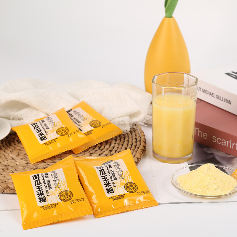 Pumpkin Corn Paste Ready-To-Eat Filling Breakfast Stomach-Nourishing Meal Replacement Food Instant Rice Cereal Powder Coarse Grain Porridge Wholesale