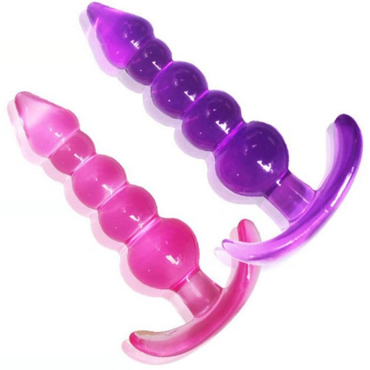 Five-bead Anal Plug Five-bead Posterior Anal Plug Pull Beads Transparent Crystal Anal Plug Anal Expander Masturbator for Men and Women