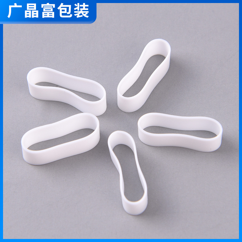 White silicone rubber band high temperature cable tie data line silicone ring leather ring temperature resistant power cord rubber band Black rubber band