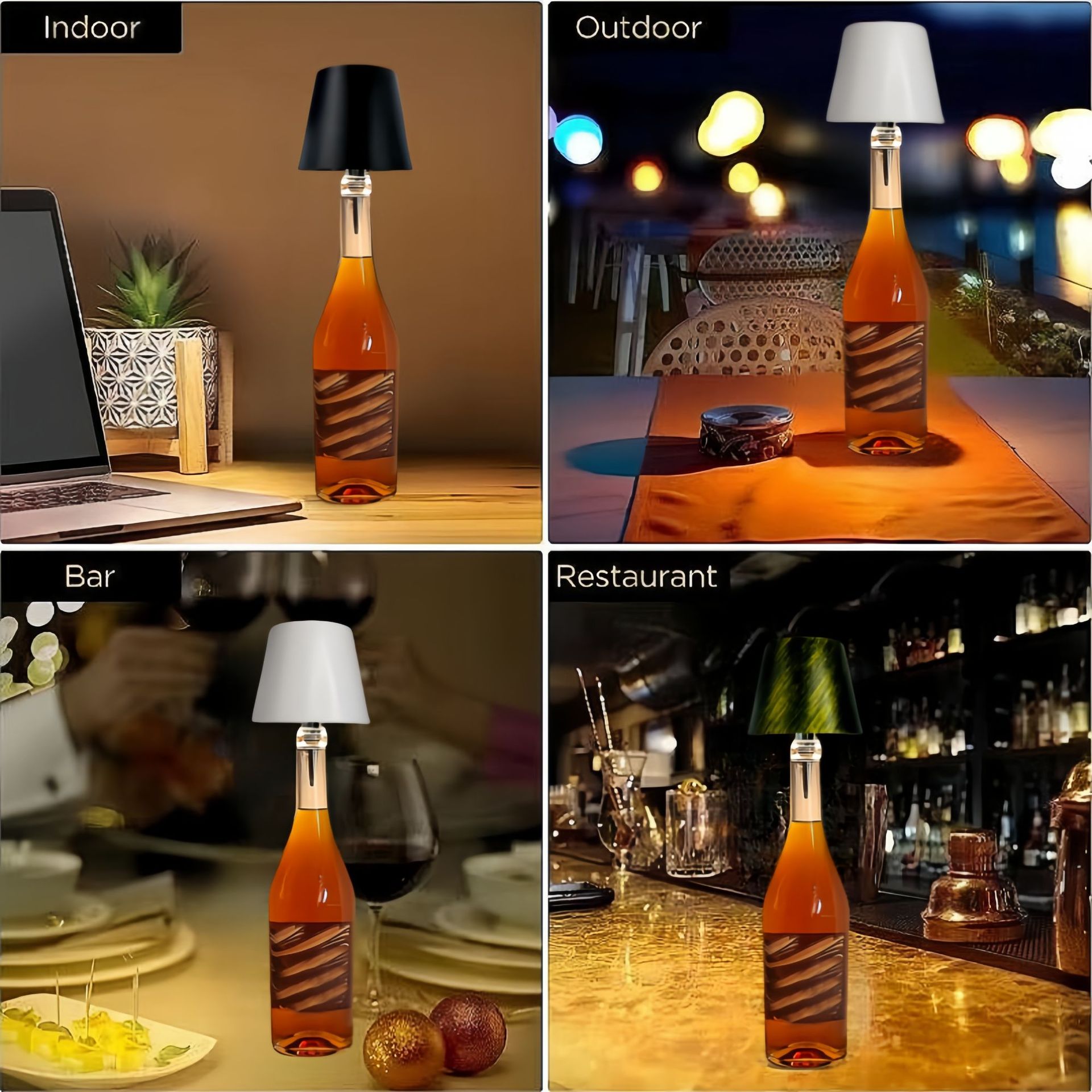 2025 cross-border creative LED wine bottle lamp suitable for decorative atmosphere lamp retro decorative outdoor camping lamp table