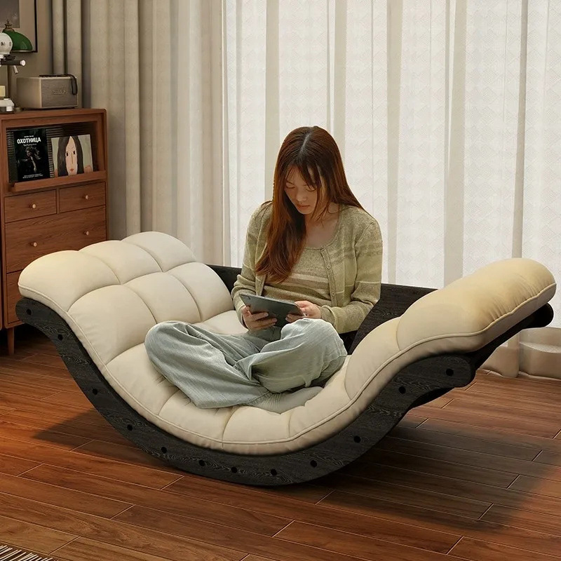 Banana Rocking Chair Recliner Balcony Home Sofa Chair Living Room Single Casual Lazy Retro Sofa for Small Apartment