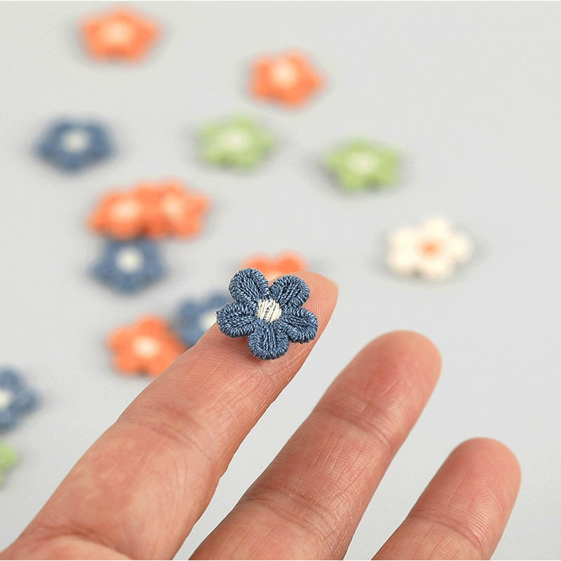 Cute Five-petal Small Flower Embroidered Cloth Stickers Children's Wear Leggings Hairpin Headwear Accessories Shoes and Hats Clothing Accessories 54