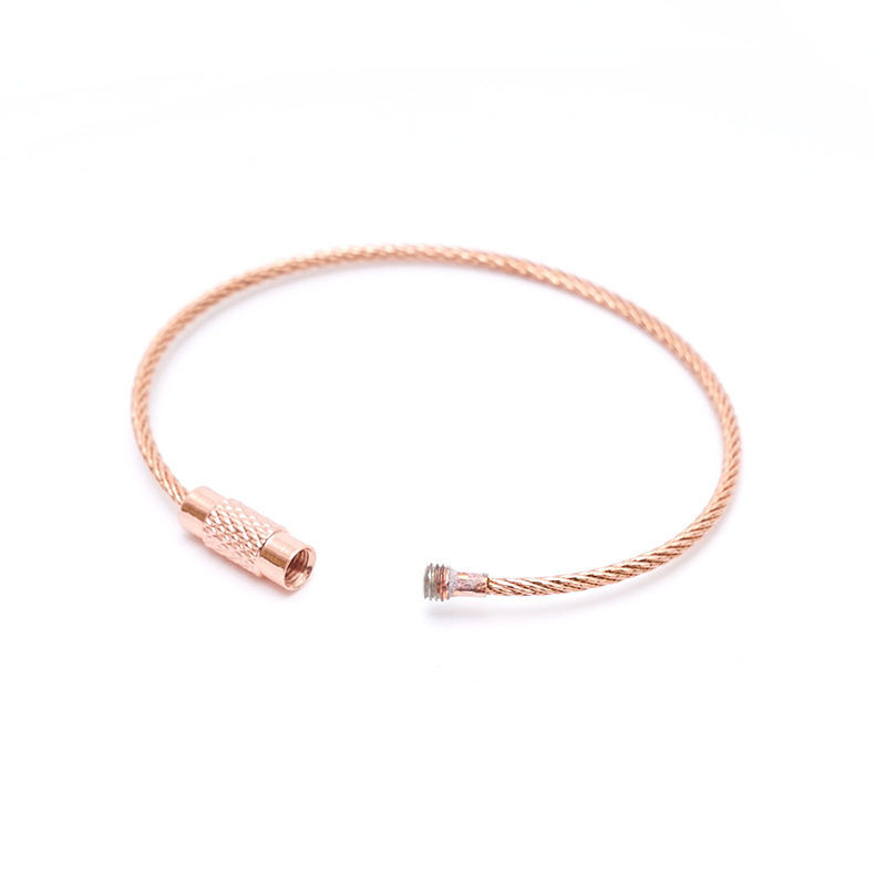 Stainless Steel Wire Rope Rubber-Coated Wire Ring DIY Keychain Accessories 15mm Wire Rope Ring Rope Buckle Outdoor Supplies