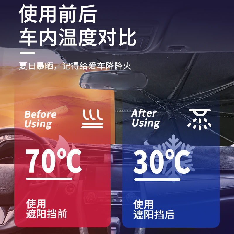 Car Sunshade Front Sunshade Curtain Car Window Sun Protection Heat Shield Retractable Small Car Windshield Glass Shading Cloth
