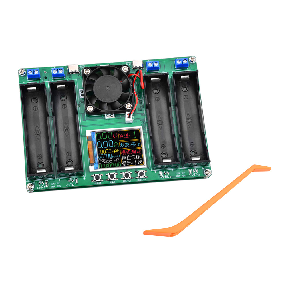 Four-channel 18650 battery capacity internal resistance detector automatic charging and discharging module internal Resistance Tester Type-C