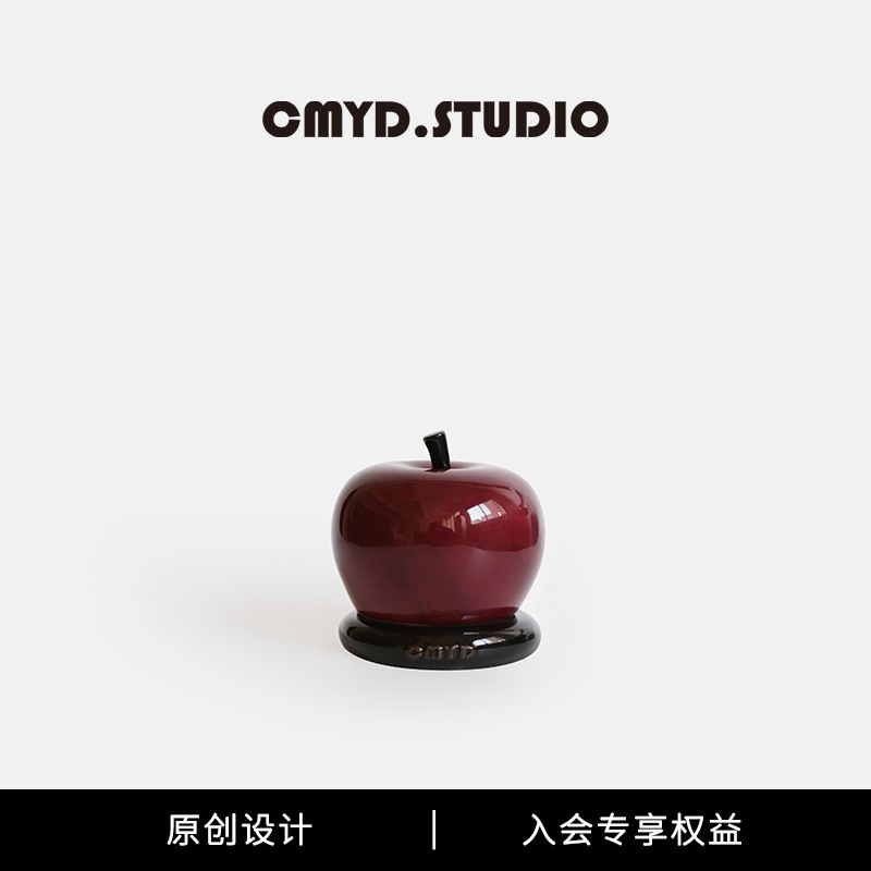 Red Apple Toothpick Jar 1 Piece High-Looking Home Peace and Joy Jewelry Dental Floss Storage Jar Decorative Ornaments