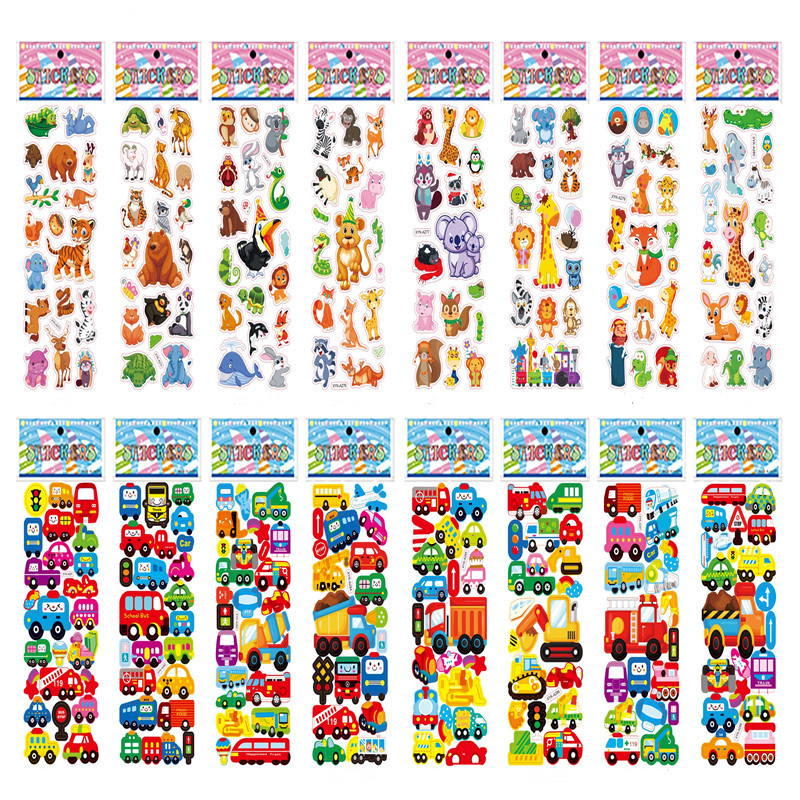 New 3D concave-convex stickers cute cartoon stickers boys and girls reward stickers children three-dimensional stickers baby gifts