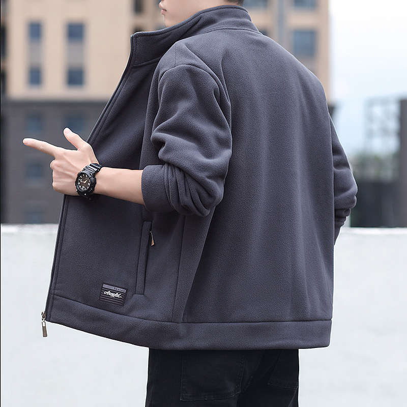 Jacket Coat Men's Autumn and Winter Collar Casual Loose Sweater Autumn Fleece Fleece Fashion Brand Cardigan Top
