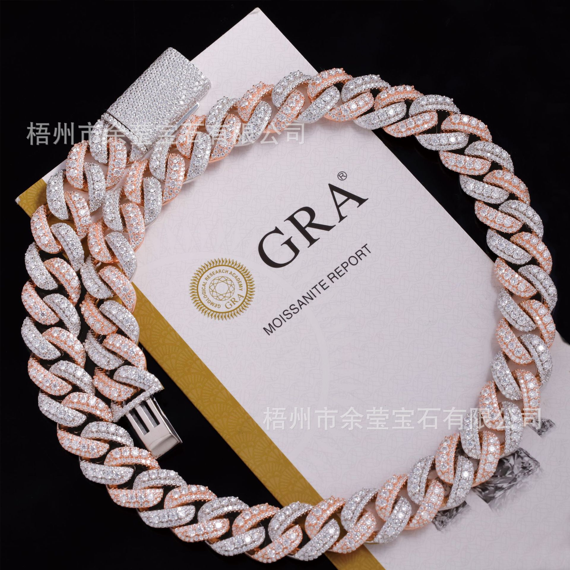 Европейский и американский стиль, двухцветная цепочка, серебро S925, полный набор, кубинская цепочка